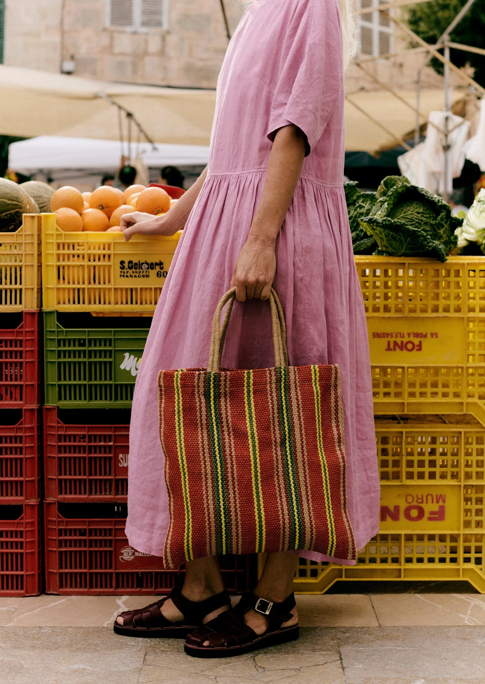 Lightweight Linen Gathered Waist Dress | Washed Berry sold by TOAST product image thumbnail 5