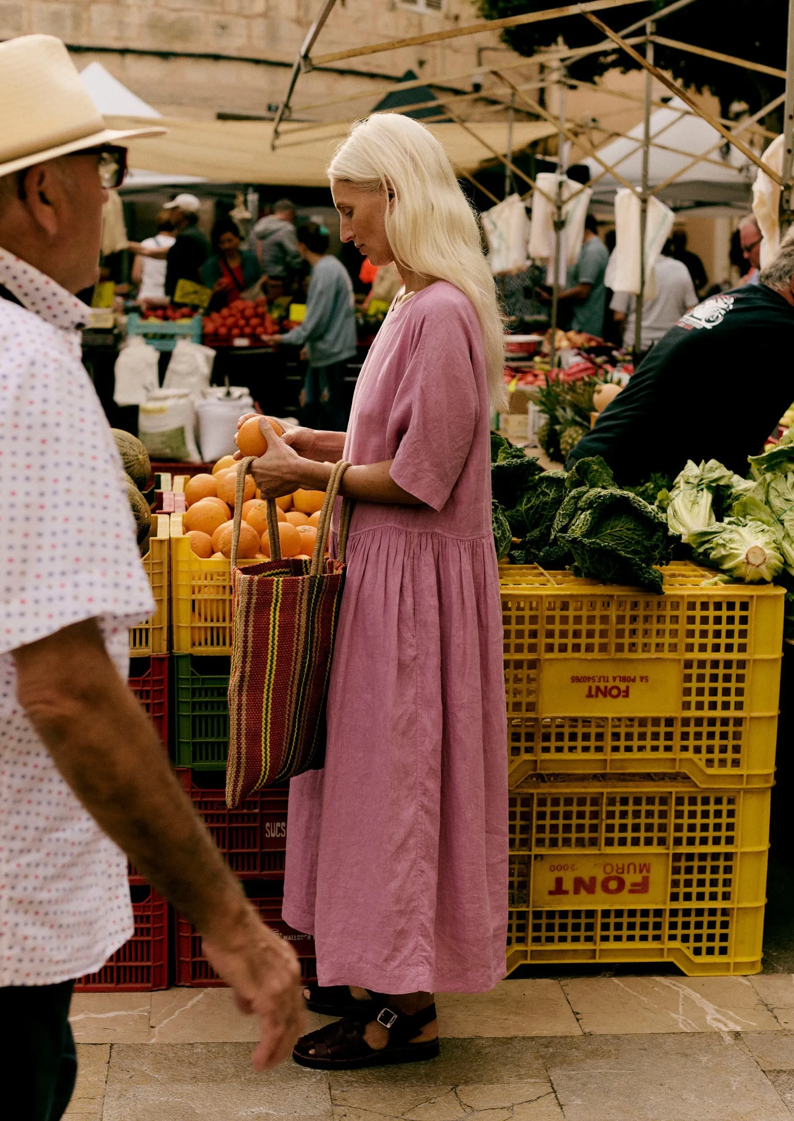 Lightweight Linen Gathered Waist Dress | Washed Berry sold by TOAST product image thumbnail 2