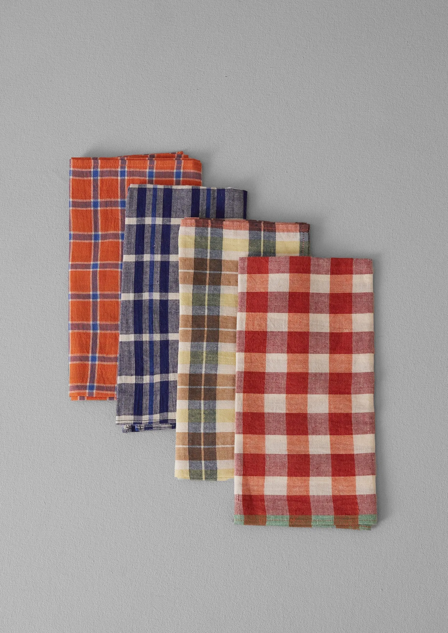 Hand Woven Check Napkin Set | Poppy/Citron sold by TOAST product image thumbnail 3
