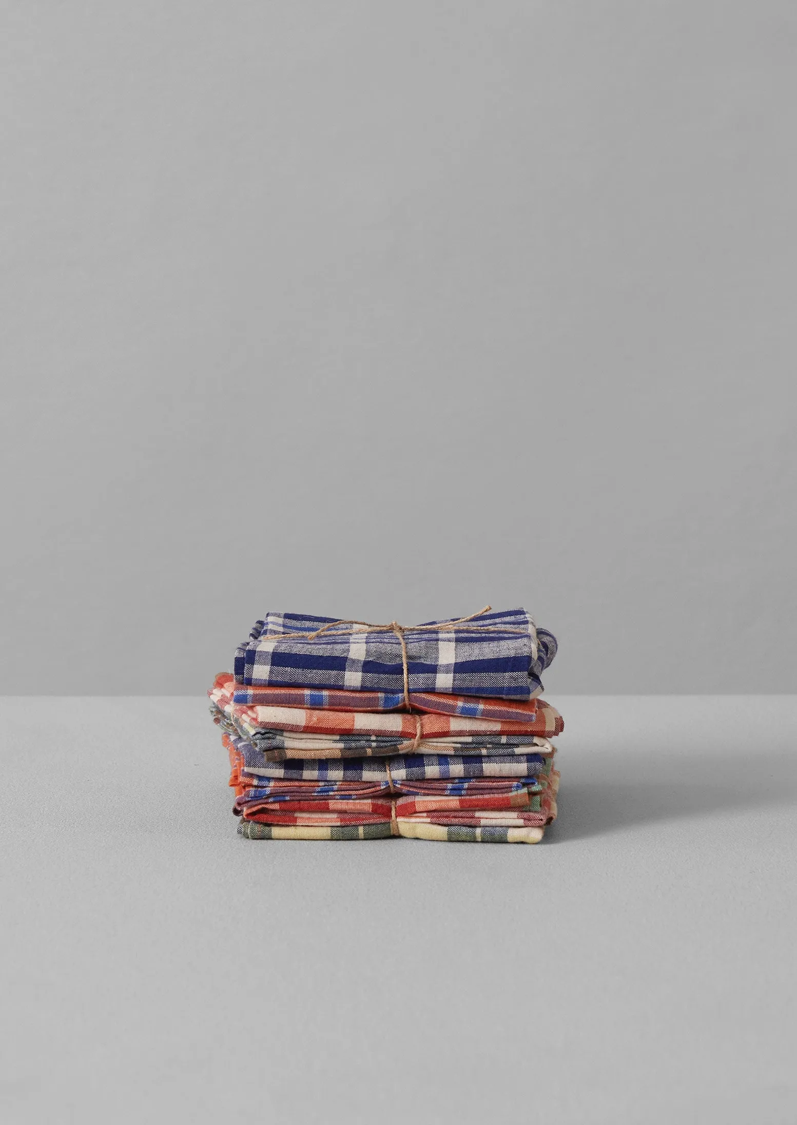 Hand Woven Check Napkin Set | Poppy/Citron sold by TOAST product image thumbnail 4