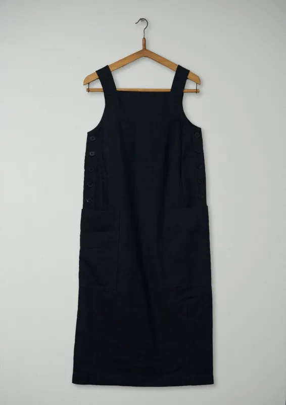 Reworn Wool Linen Pinafore Dress Size 6 (832) | Carbon sold by TOAST