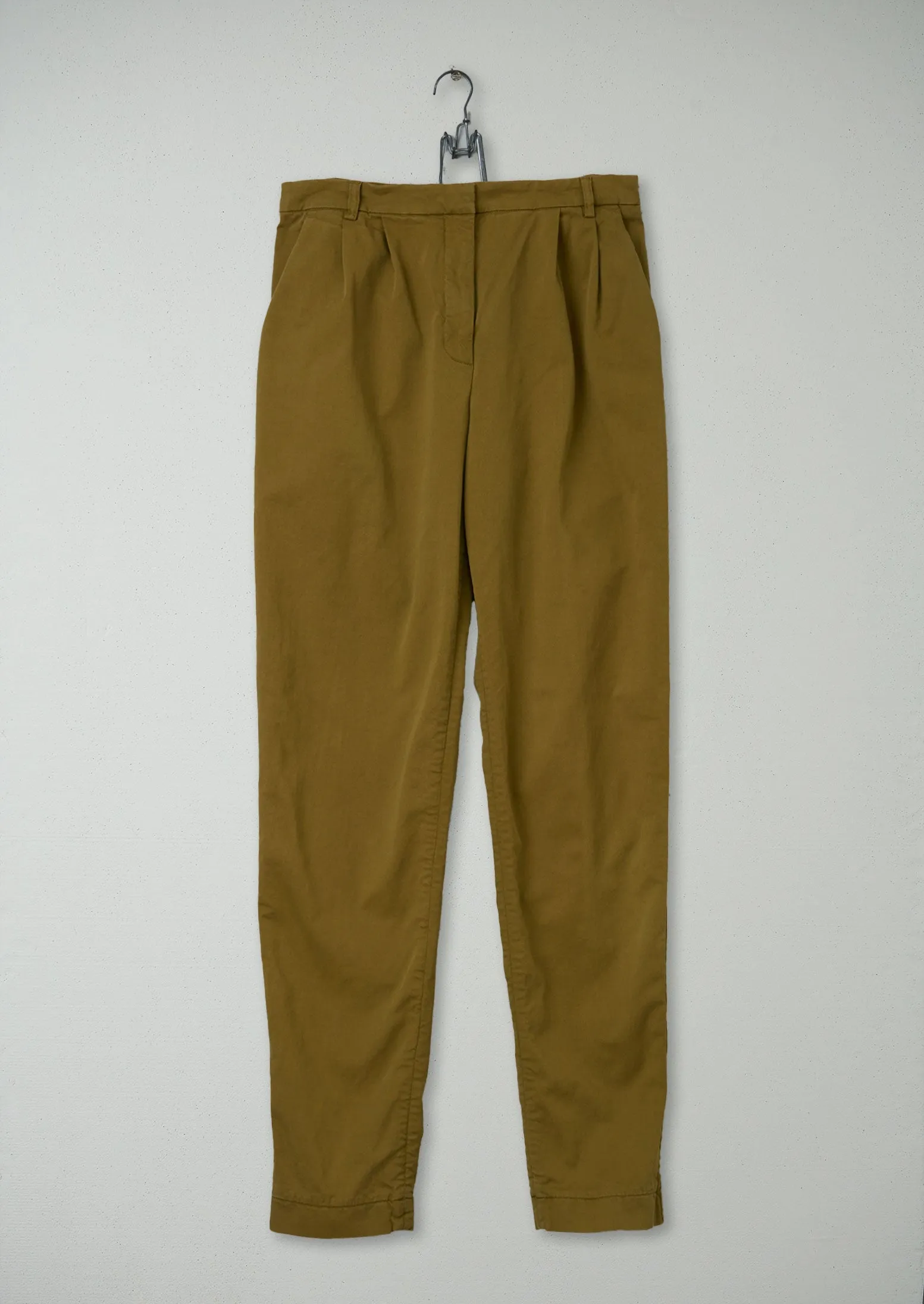Reworn George Pleat Trousers Size 10 (522) | Olive sold by TOAST