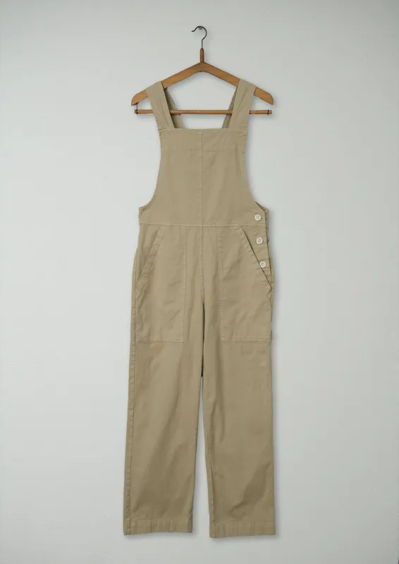 Reworn Cotton Canvas Dungarees Size 6 (544) | Sand sold by TOAST