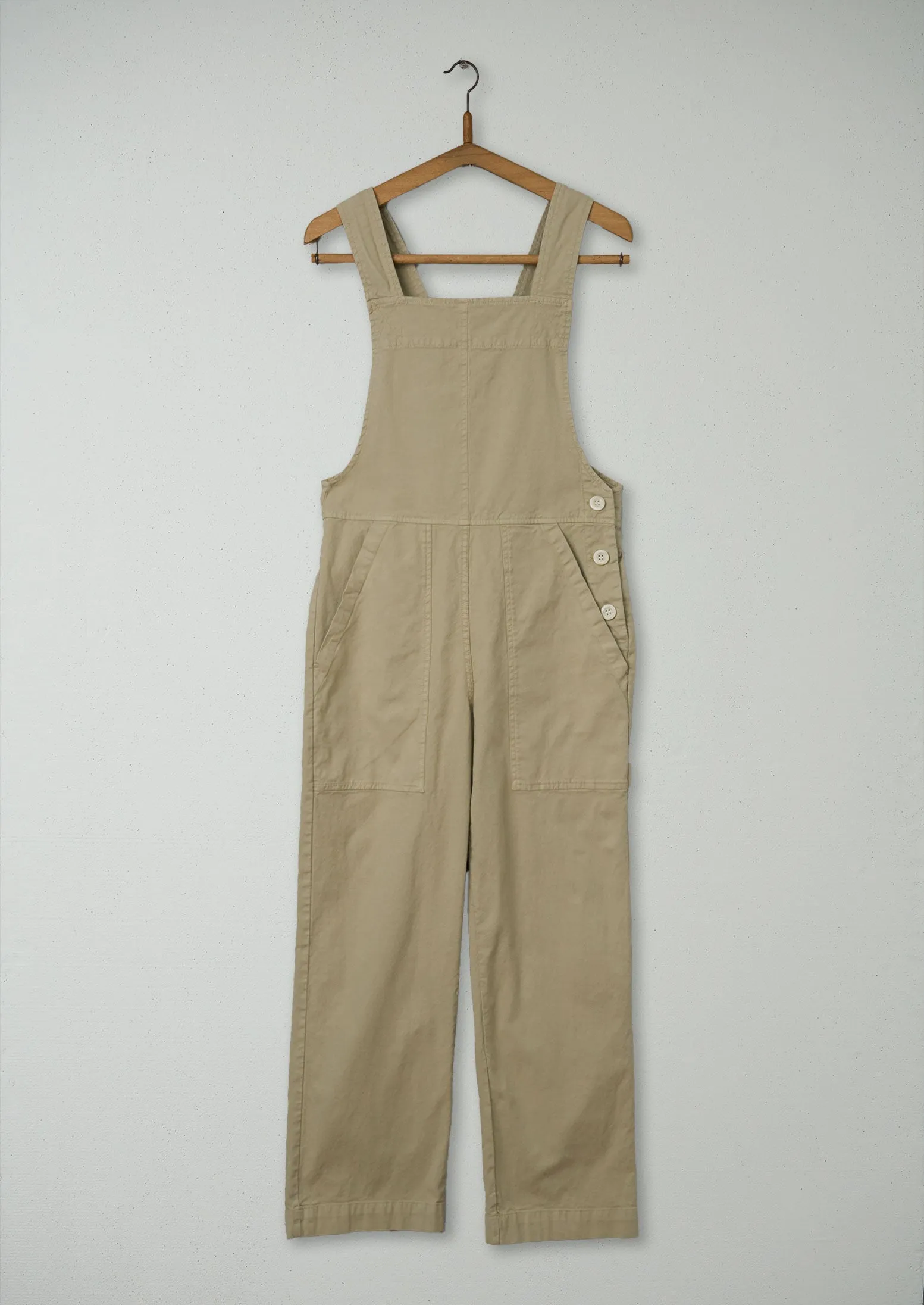 Reworn Cotton Canvas Dungarees Size 6 (544) | Sand sold by TOAST