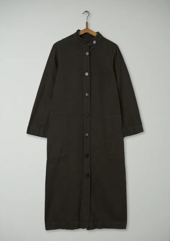 Reworn Cotton Linen Coat Dress Size 10 (834) | Ash Green sold by TOAST