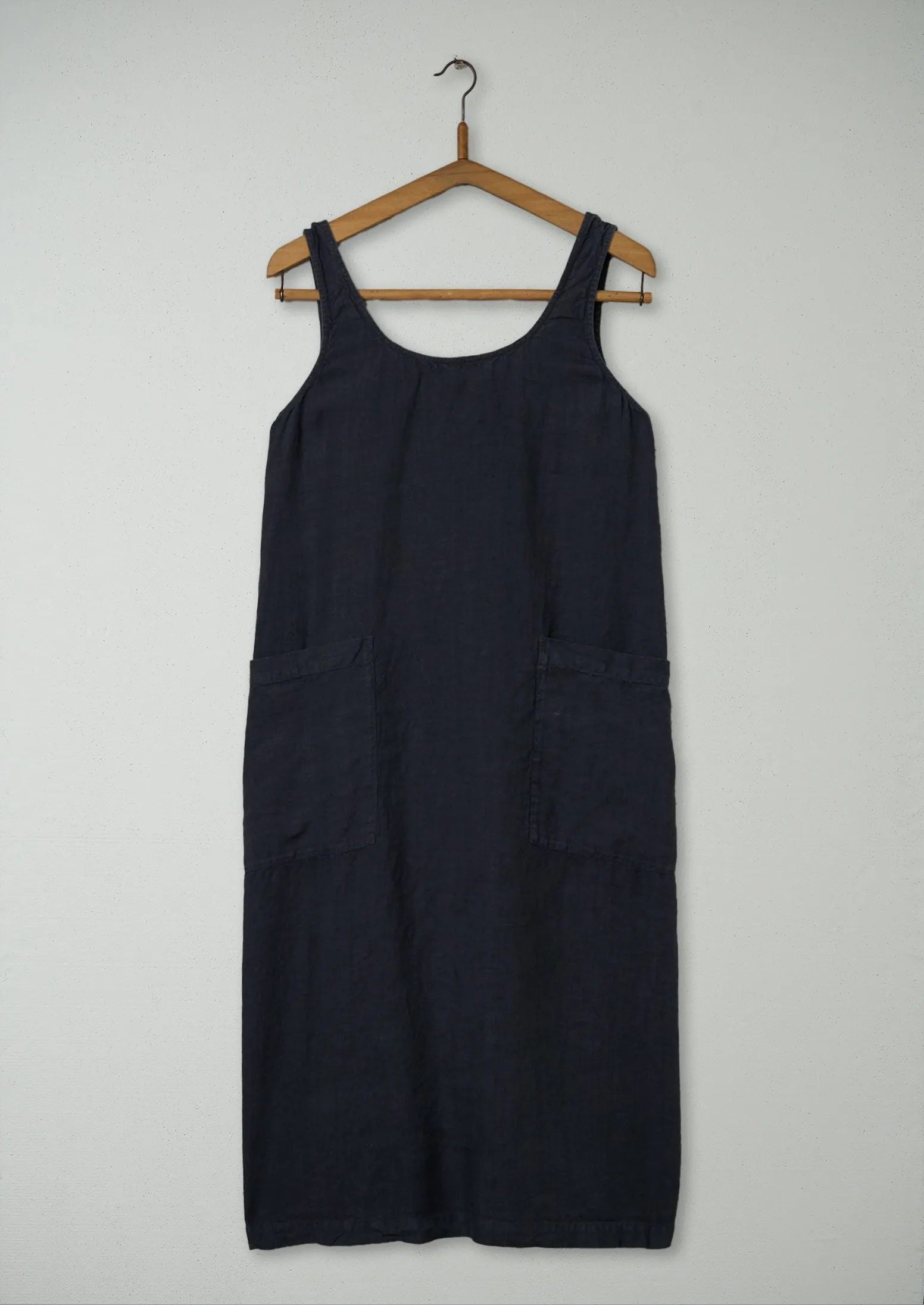 Reworn Linen Sun Dress Size S (897) | Asphalt sold by TOAST