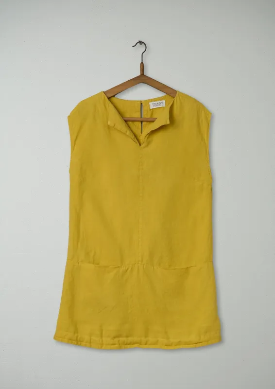 Reworn Linen Tunic Size 12 (498) | Yellow sold by TOAST