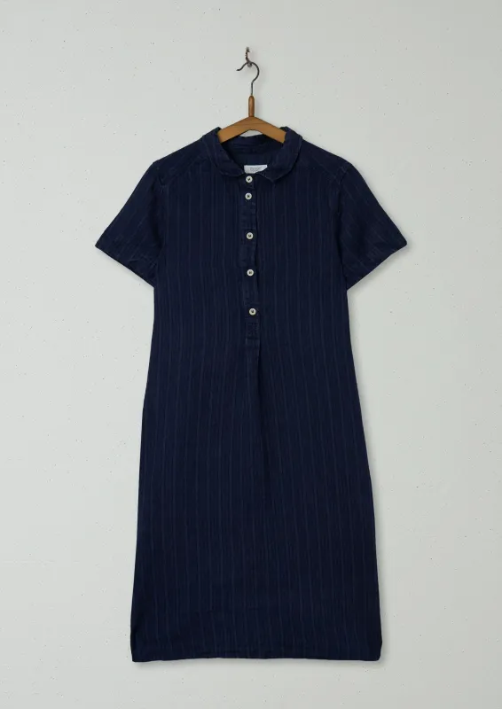 Reworn Linen Swingy Dress Size 6 (908) | Indigo sold by TOAST