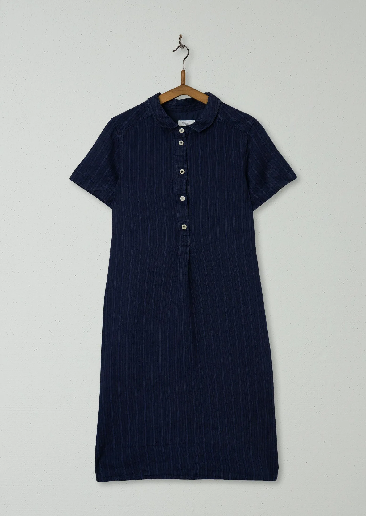Reworn Linen Swingy Dress Size 6 (908) | Indigo sold by TOAST