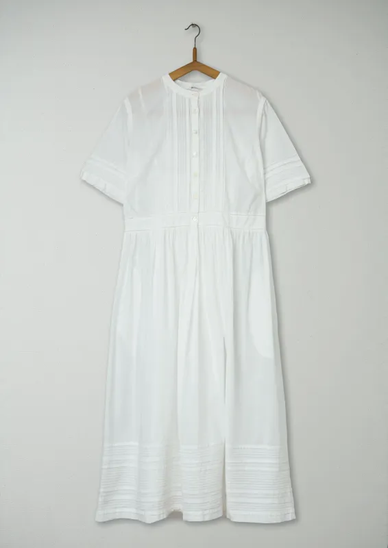 Reworn Pin Tuck Shirt Dress Size 16 (918) | White sold by TOAST