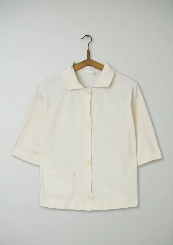 Reworn Organic cotton Jersey Shirt Size S (046) | Ecru sold by TOAST