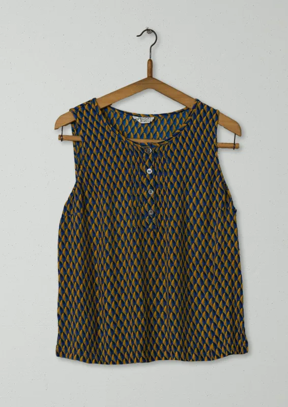 Reworn Miniature Leaf Print Top Size 16 (483) | Multi sold by TOAST