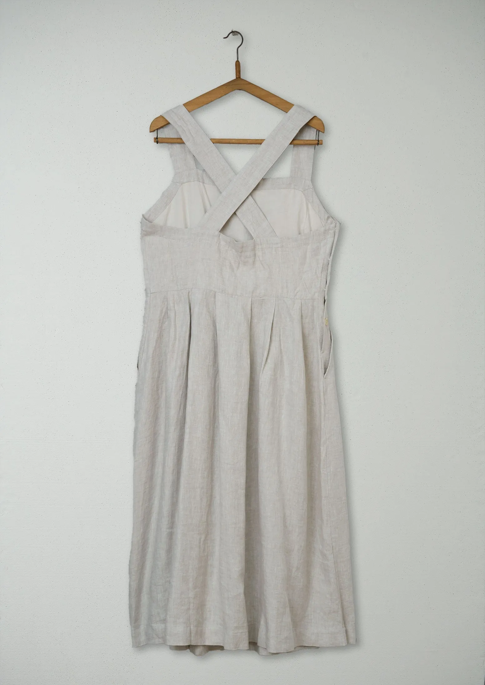 Reworn Linen Twill Dress Size 16 (916) | Parchment sold by TOAST product image thumbnail 2
