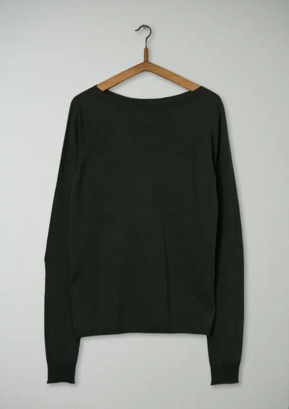 Reworn Wool Cashmere Sweater Size L (338) | Green Olive sold by TOAST