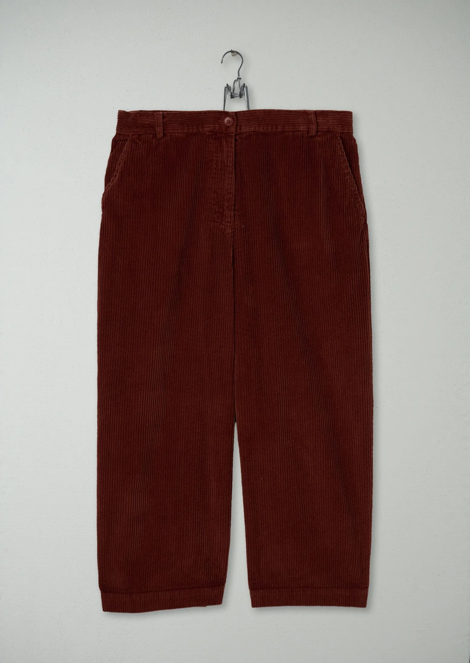 Reworn Cord Wide Leg Trousers Size 18 (552) | Chestnut sold by TOAST