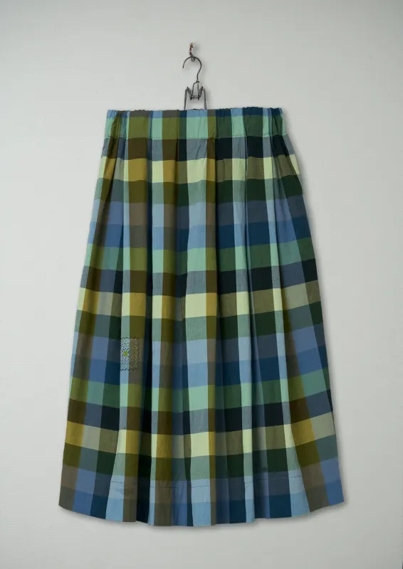 Renewed Cabin Check Organic Cotton Skirt Size L (007) | Multi sold by TOAST