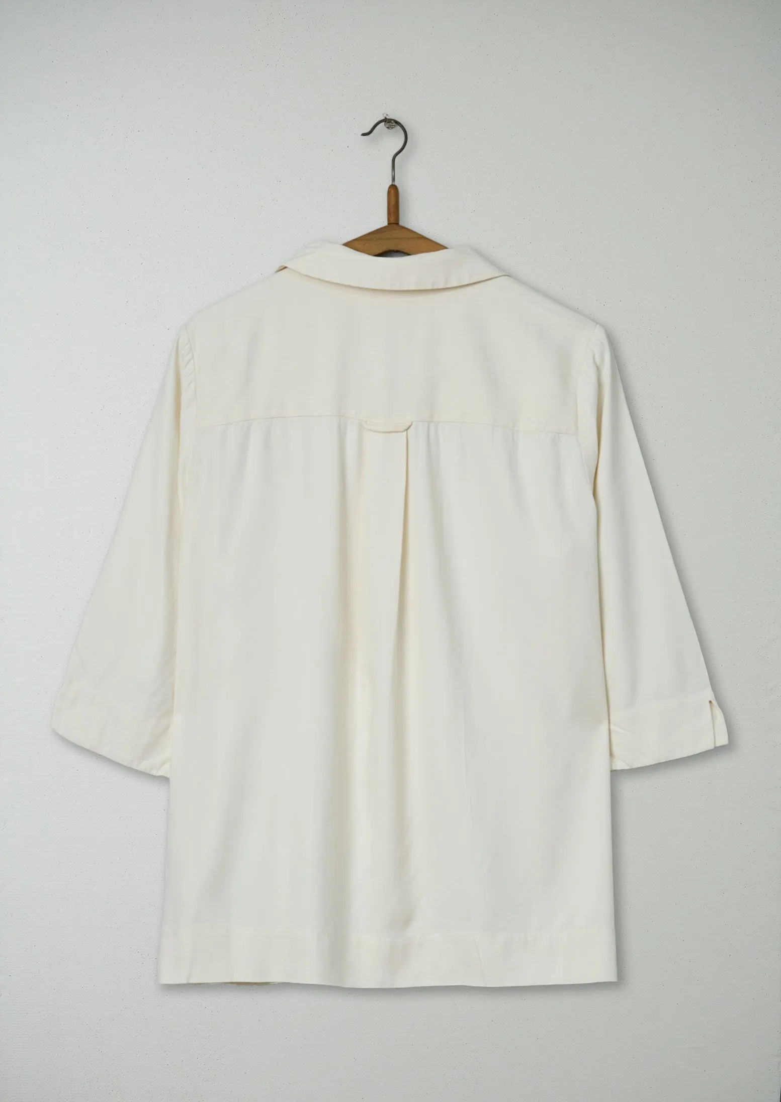 Reworn Herringbone PJ Silk Shirt Size 16 (503) | Milky White sold by TOAST product image thumbnail 2