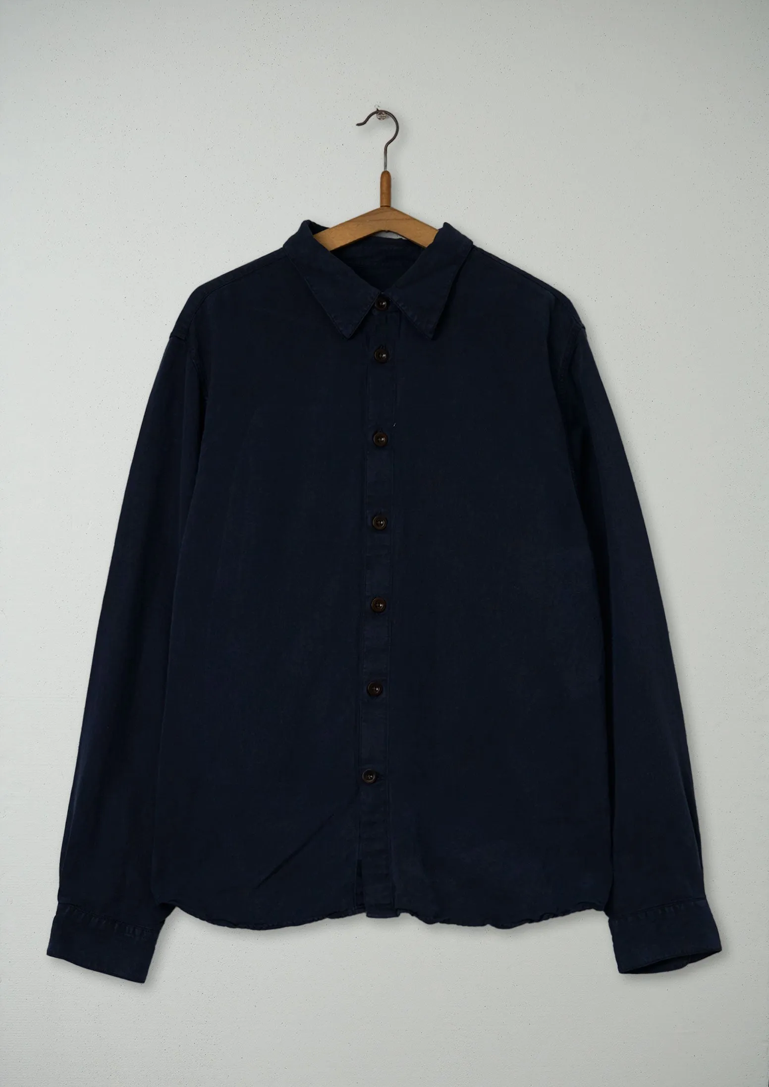 Reworn Mens Point Collar Shirt Size L (018) | Midnight sold by TOAST