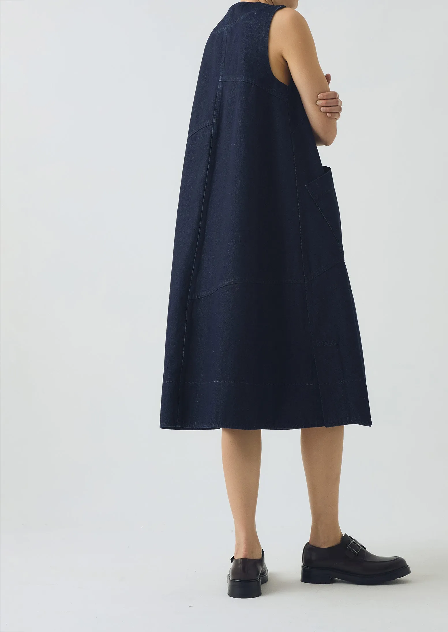 A Line Denim Tunic Dress | Indigo sold by TOAST product image thumbnail 5
