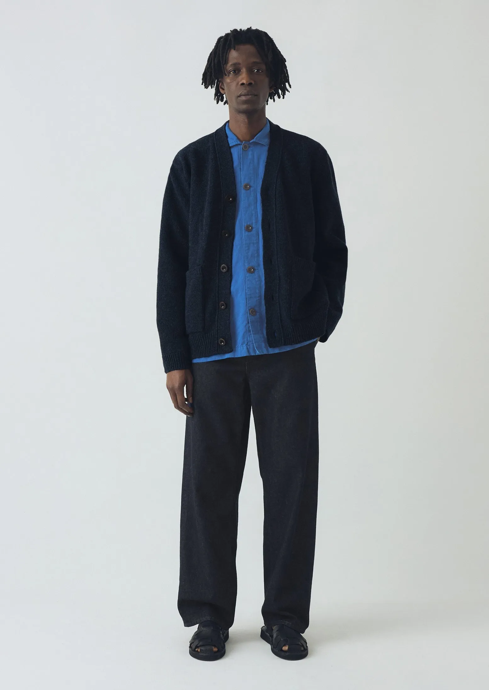 Melange Wool Cardigan | Navy Melange sold by TOAST product image thumbnail 2