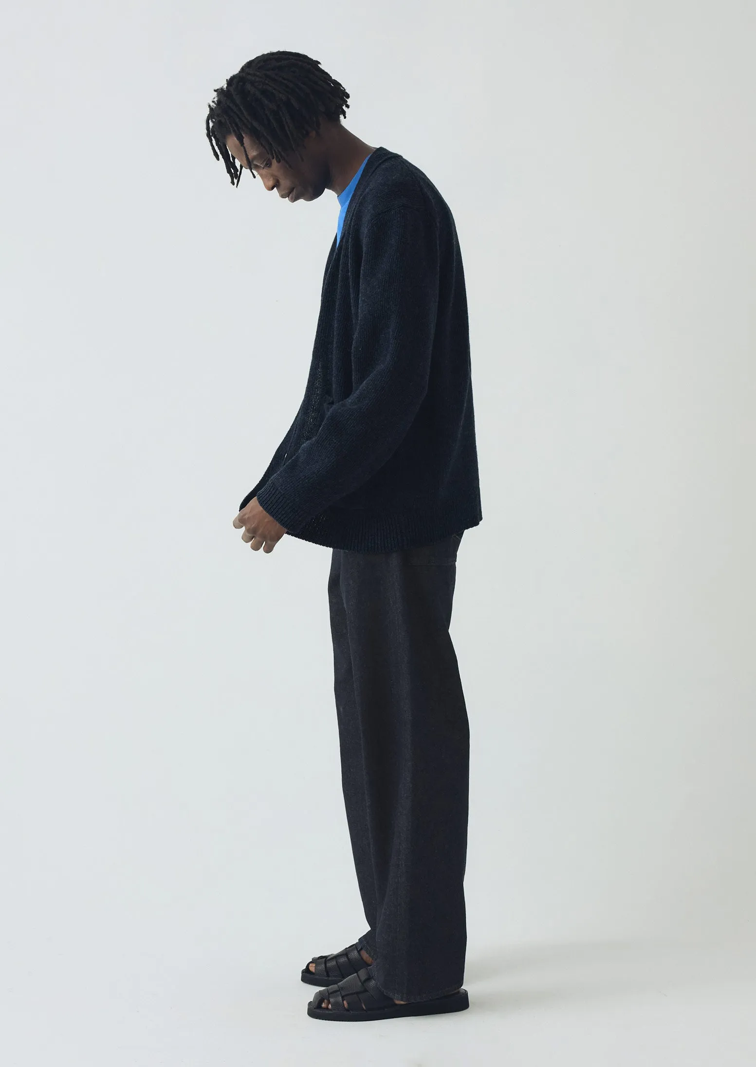 Melange Wool Cardigan | Navy Melange sold by TOAST product image thumbnail 3