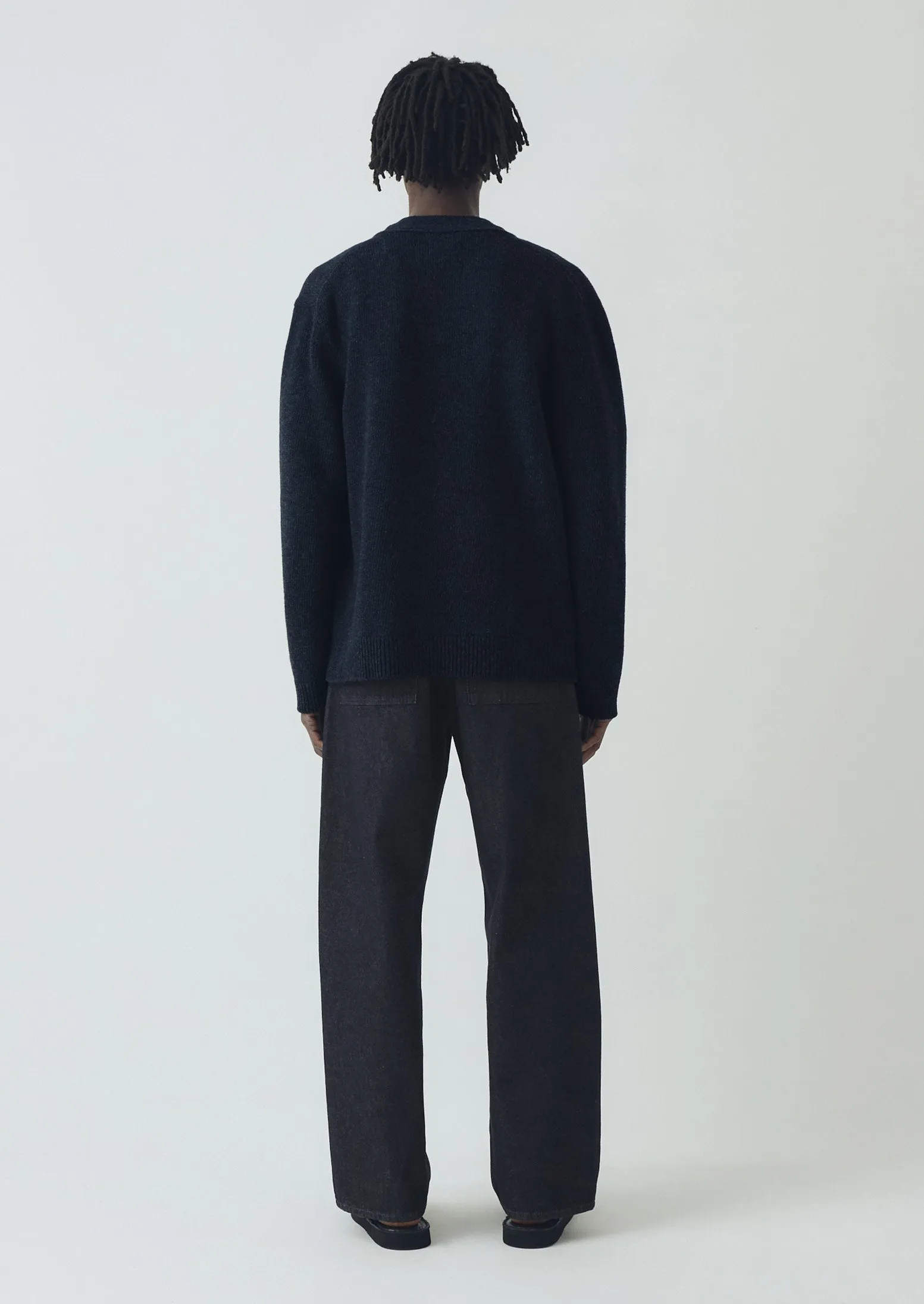 Melange Wool Cardigan | Navy Melange sold by TOAST product image thumbnail 4