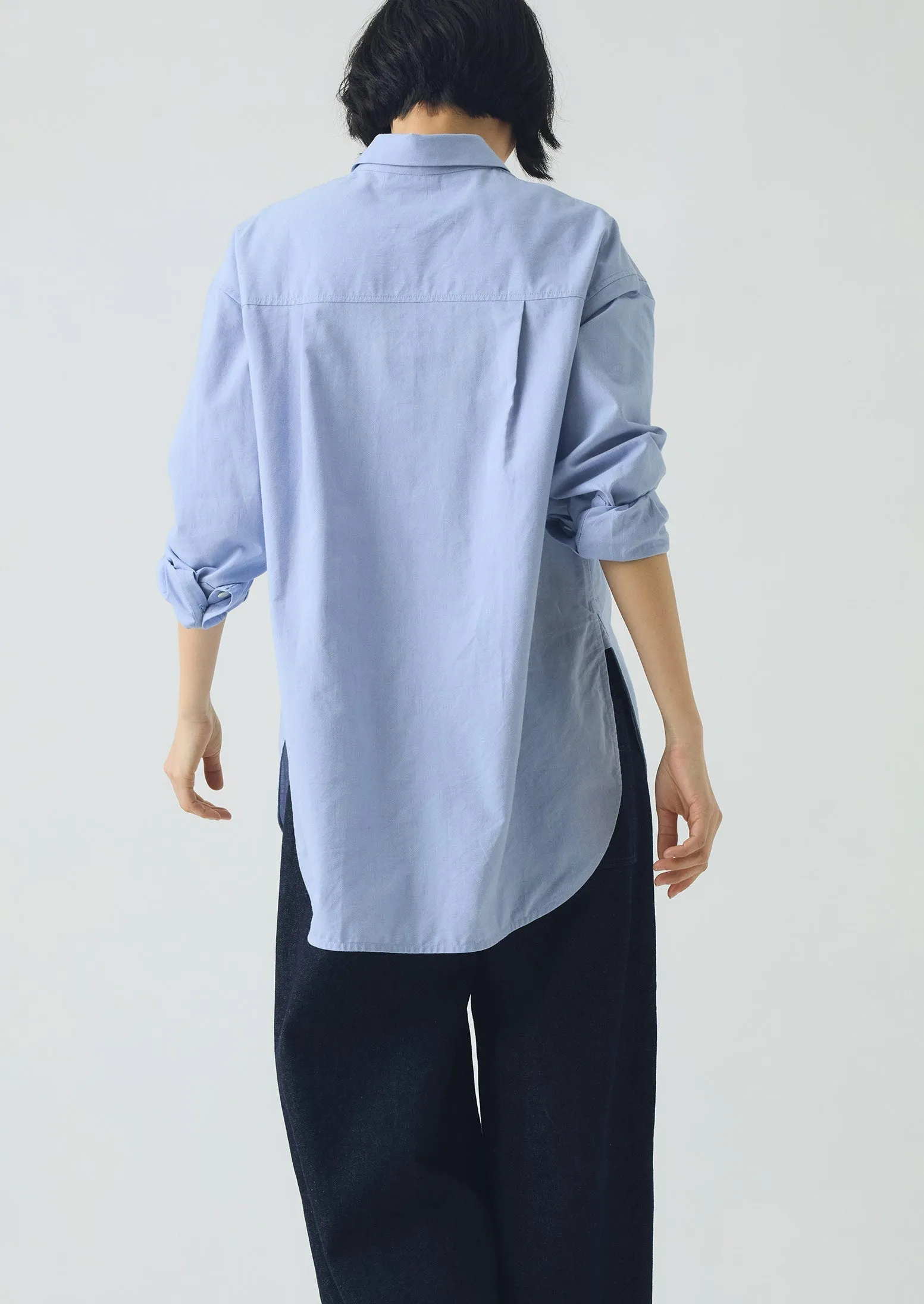 Cotton Oxford Oversized Long Shirt | Chambray Blue sold by TOAST product image thumbnail 4