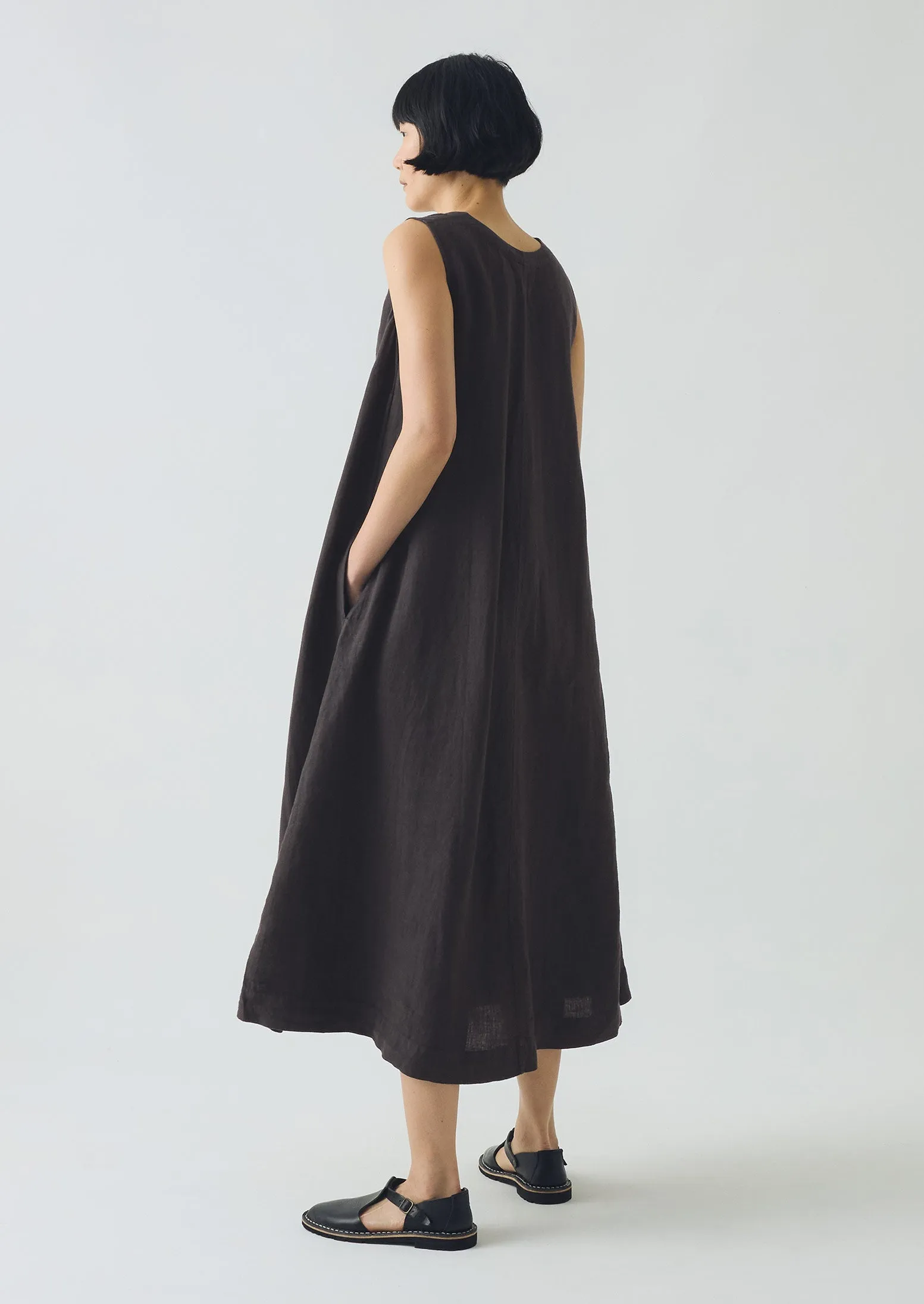 Garment Dyed Linen Sleeveless Dress | Black Pepper sold by TOAST product image thumbnail 3