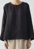 Garment Dyed Linen Top | Black Pepper sold by TOAST