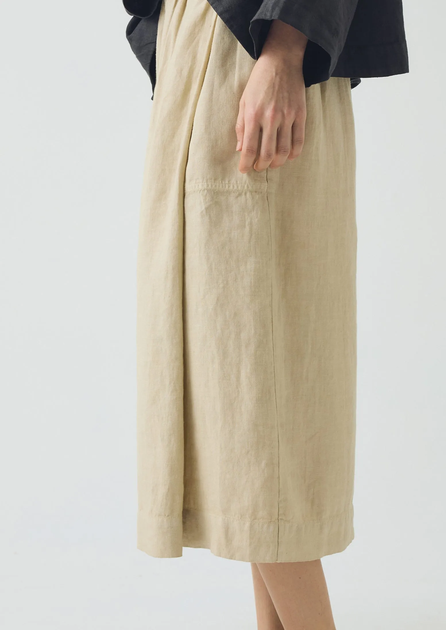 Garment Dyed Linen Wrap Skirt | Sand sold by TOAST product image thumbnail 4