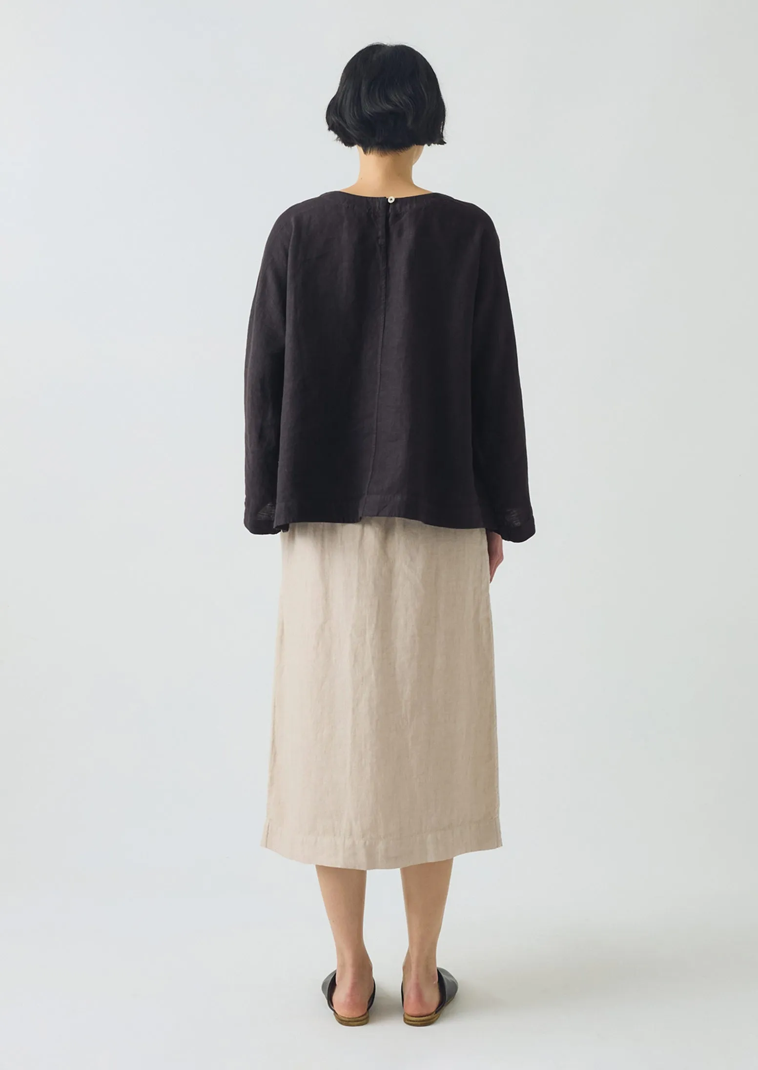 Garment Dyed Linen Wrap Skirt | Sand sold by TOAST product image thumbnail 5