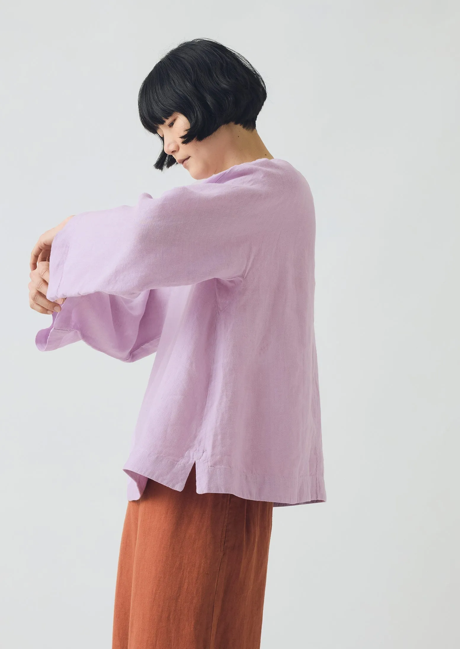 Garment Dyed Linen Top | Lilac sold by TOAST product image thumbnail 2