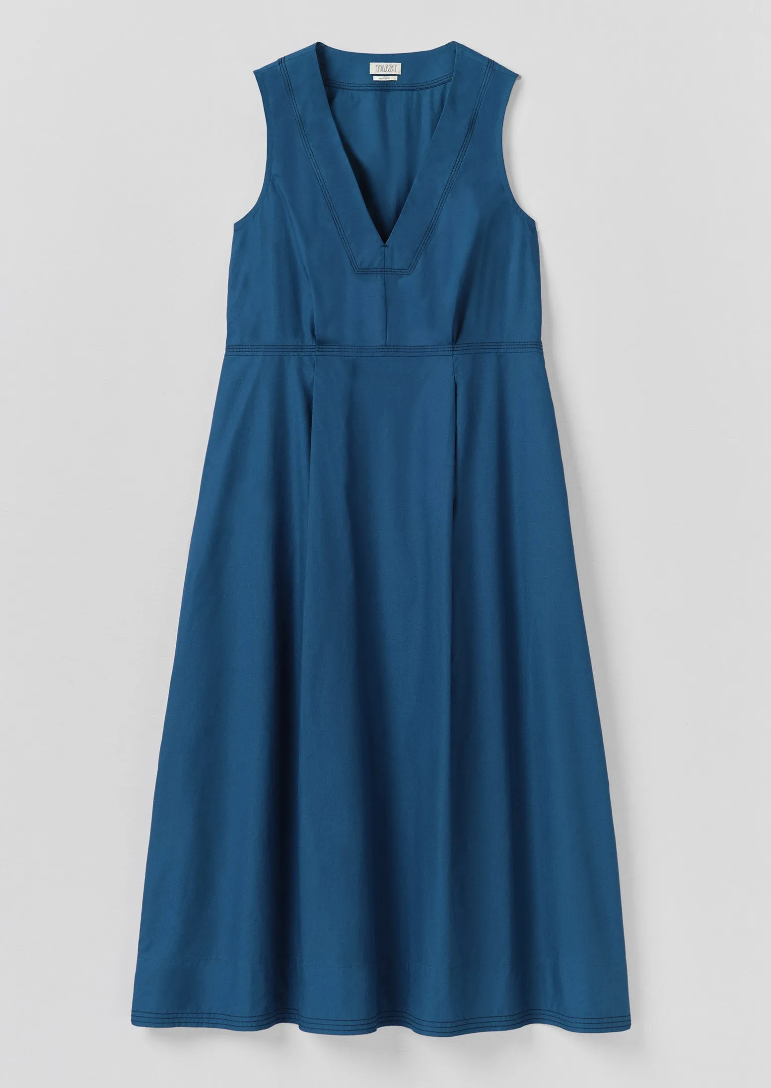 Pleated Waist Cotton Dress | Iris Blue sold by TOAST