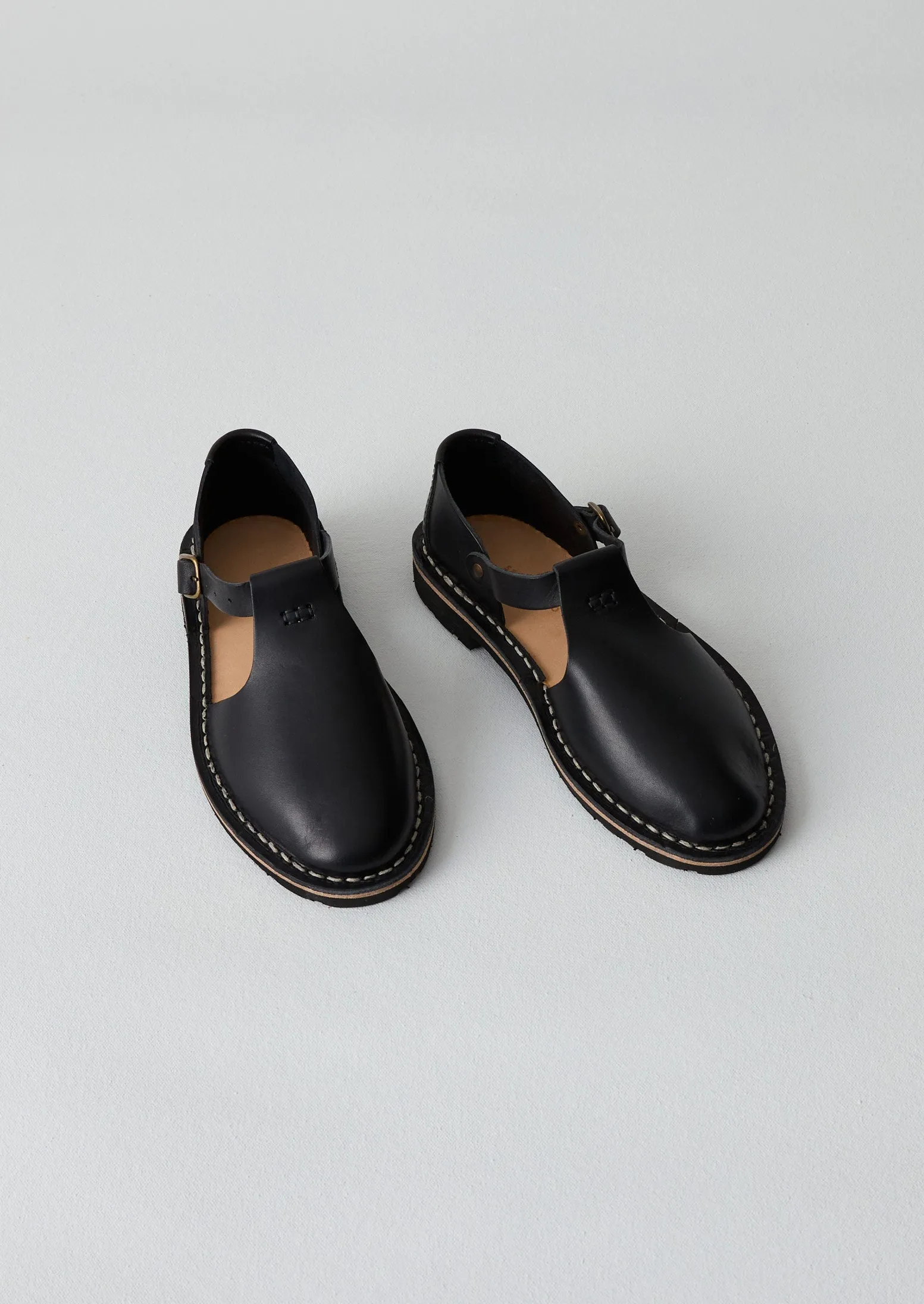 Steve Mono Leather Artisanal Shoes | Black sold by TOAST