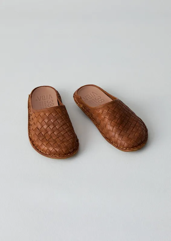 Vibae Roma Leather Woven Mules | Tan sold by TOAST