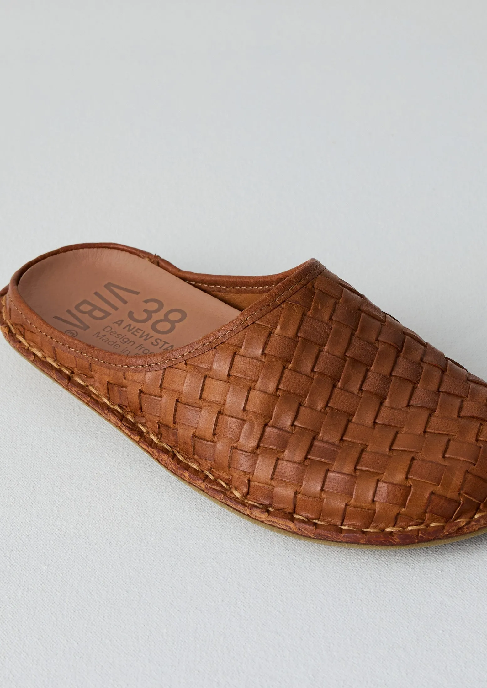 Vibae Roma Leather Woven Mules | Tan sold by TOAST product image thumbnail 4