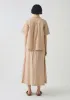 Stripe Cotton Seersucker Patch Pocket Skirt | Terracotta/Ecru sold by TOAST