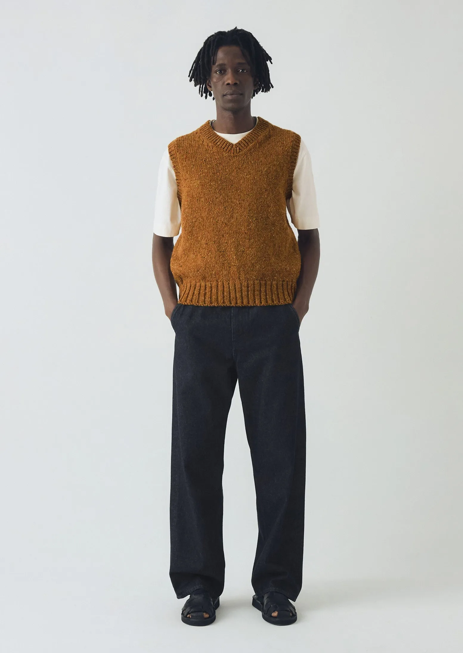 Donegal Wool Knitted Tank | Ochre sold by TOAST product image thumbnail 2