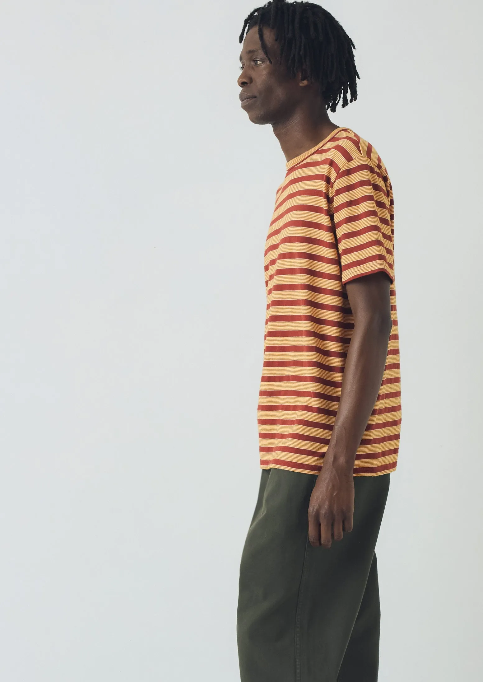 Theo Cotton Stripe Short Sleeve Tee | Red Rock sold by TOAST product image thumbnail 3