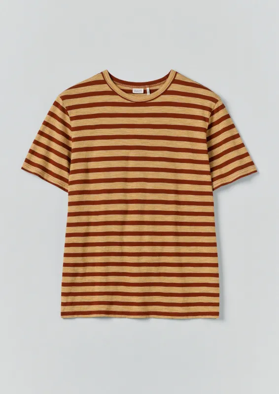Theo Cotton Stripe Short Sleeve Tee | Red Rock sold by TOAST