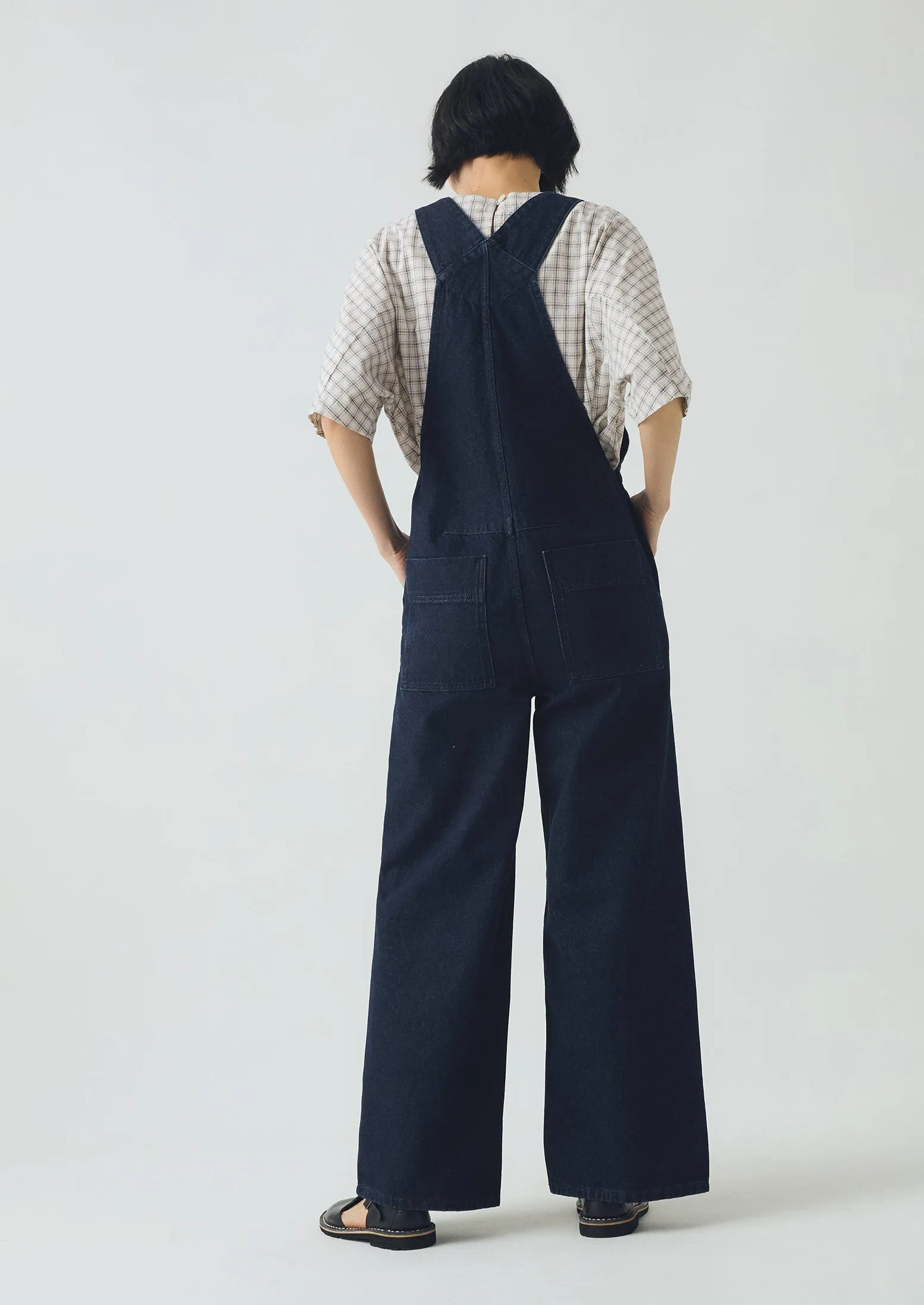 Patch Pocket Denim Dungarees | Indigo sold by TOAST product image thumbnail 4