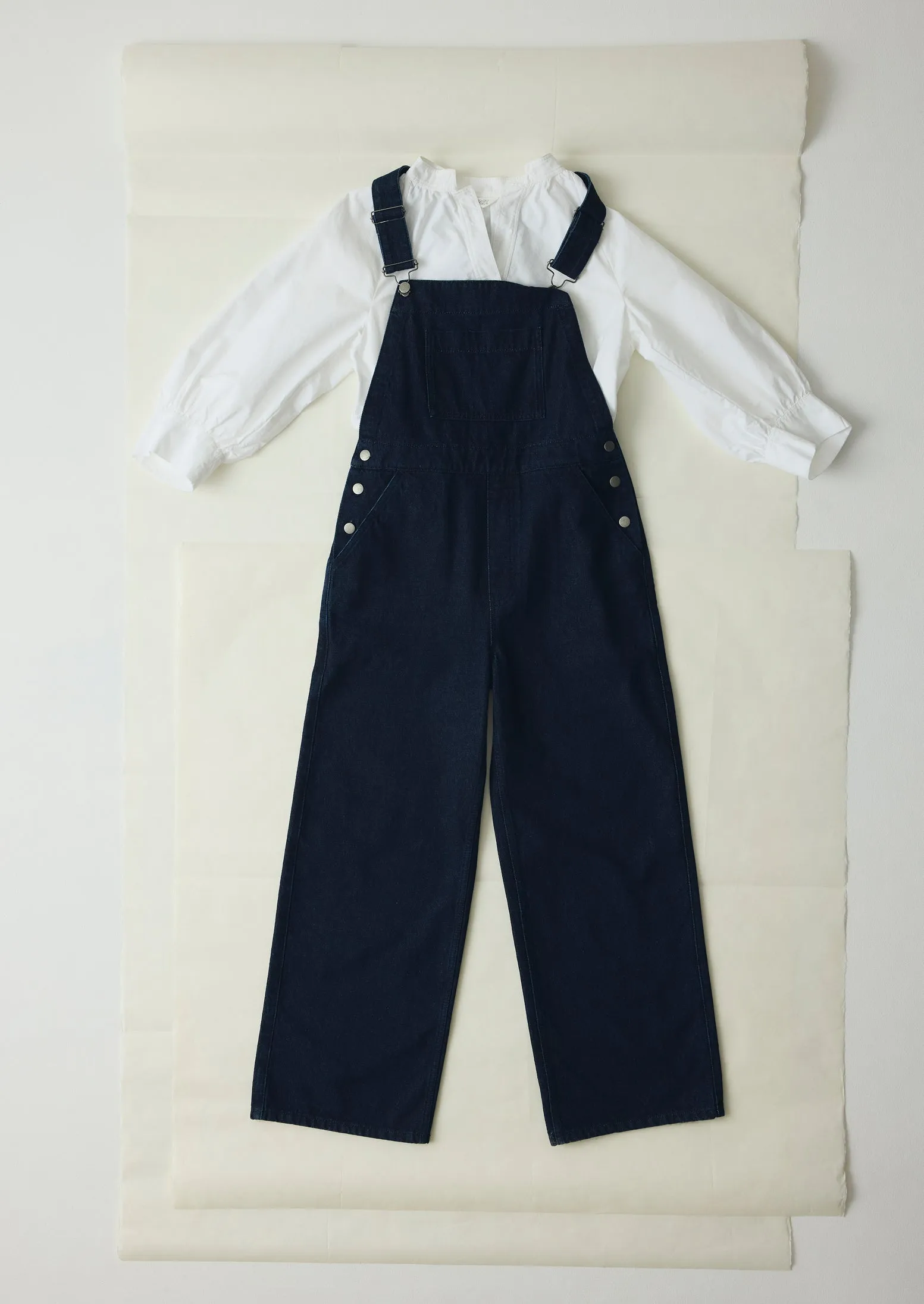 Patch Pocket Denim Dungarees | Indigo sold by TOAST