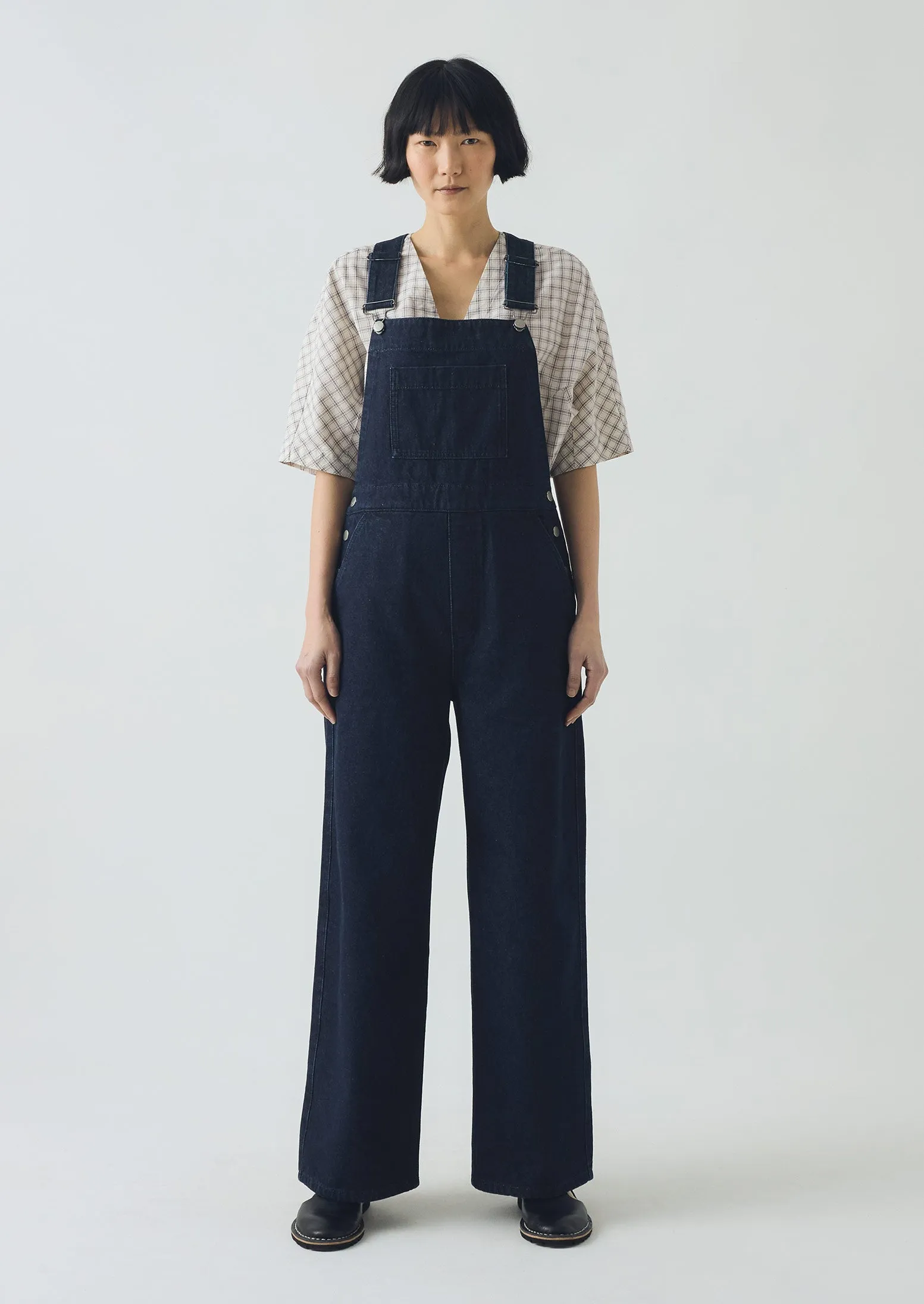Patch Pocket Denim Dungarees | Indigo sold by TOAST product image thumbnail 2