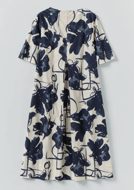 Pen And Ink Print Cotton Dress | Ink Blue sold by TOAST