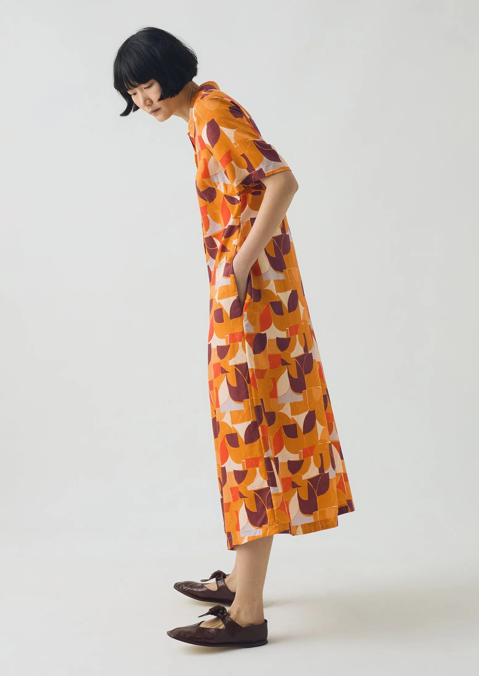 Paintbox Print Fluid Shirt Dress | Ginger sold by TOAST product image thumbnail 4