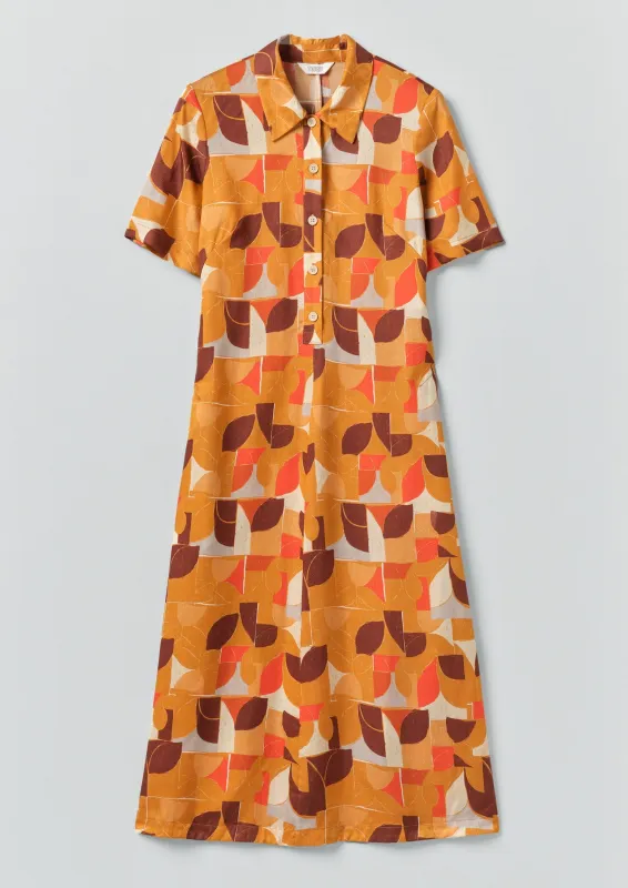 Paintbox Print Fluid Shirt Dress | Ginger sold by TOAST