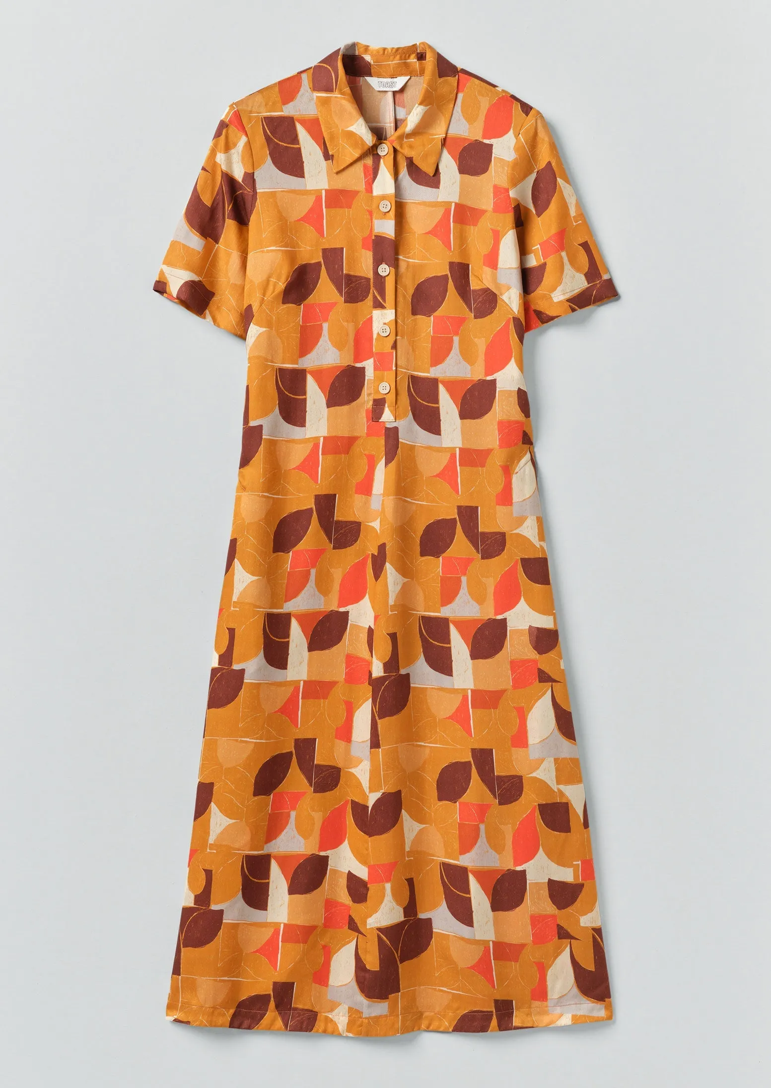 Paintbox Print Fluid Shirt Dress | Ginger sold by TOAST
