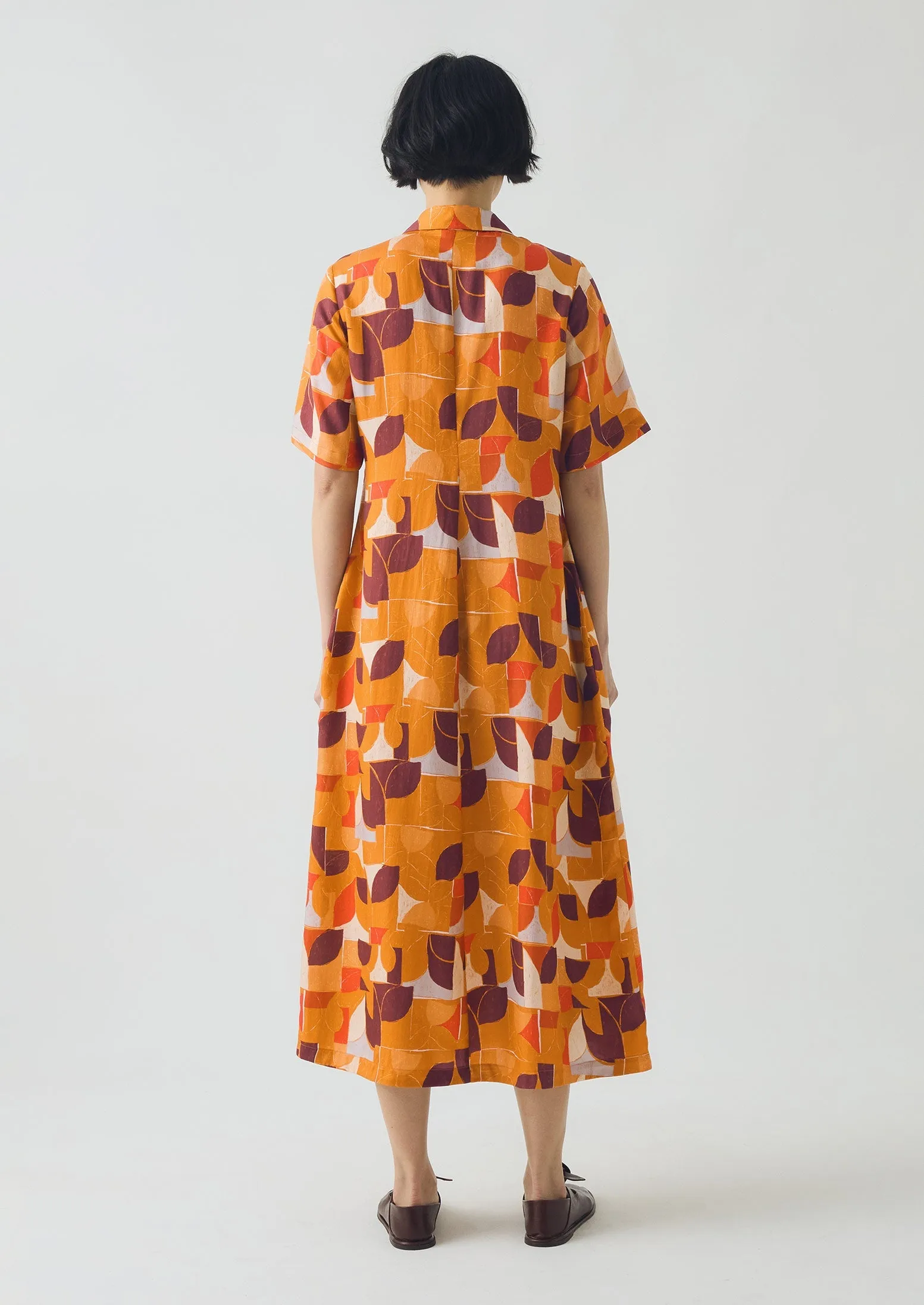 Paintbox Print Fluid Shirt Dress | Ginger sold by TOAST product image thumbnail 3