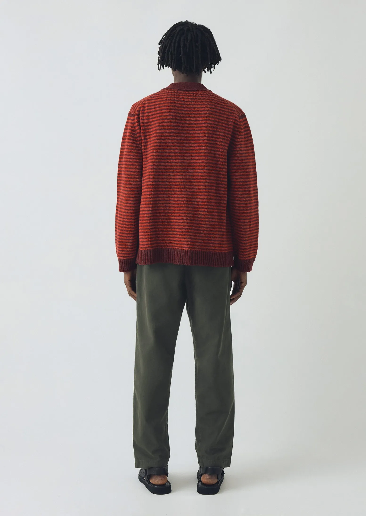 Striped Wool Cardigan | Cardinal Red/Plum sold by TOAST product image thumbnail 5