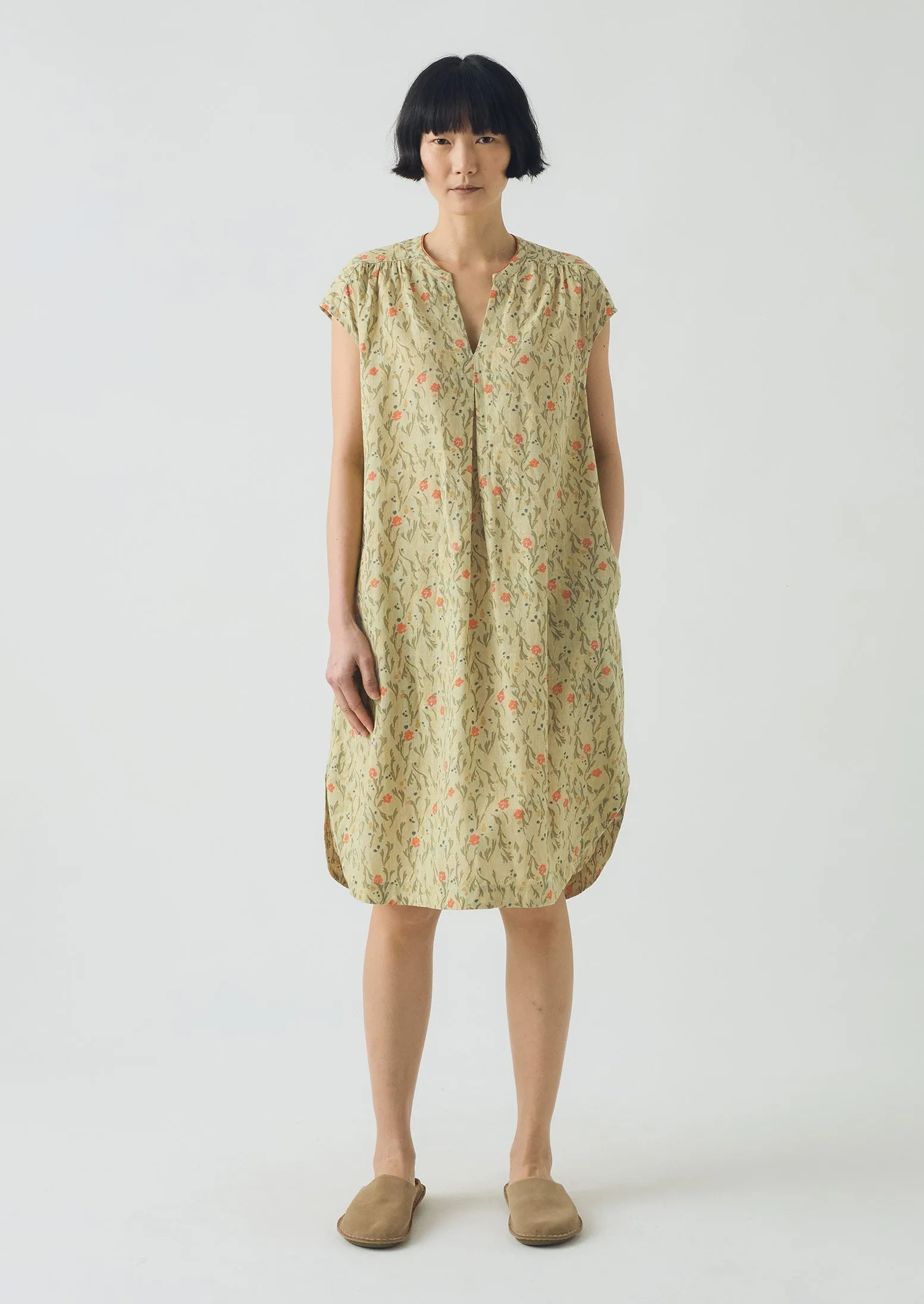Seaweed Print Nightdress | Light Sage sold by TOAST product image thumbnail 2